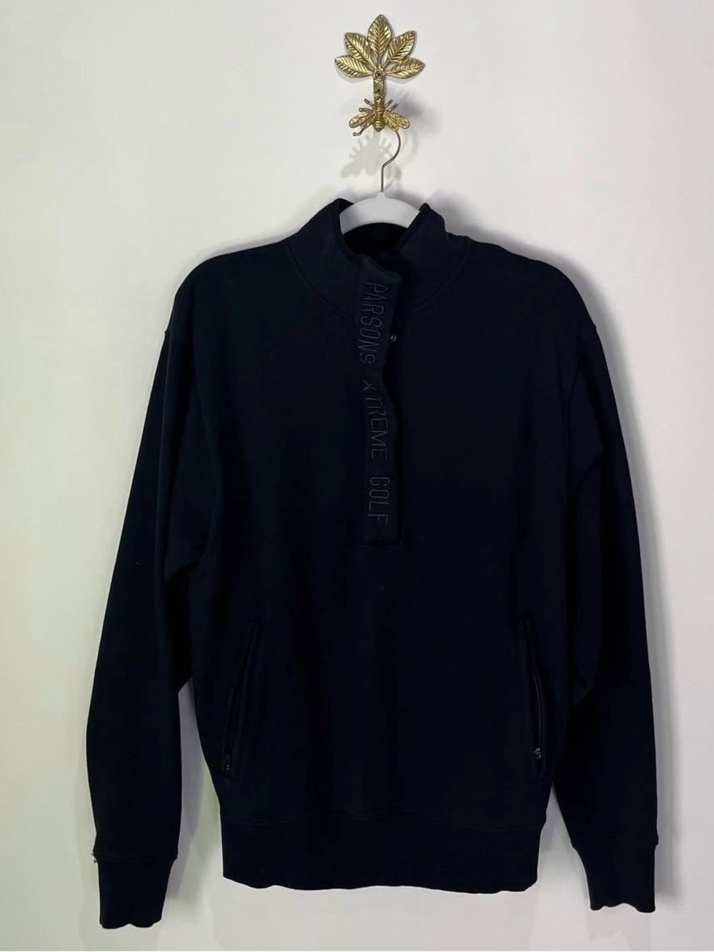 PXG Men's Navy Zip-Up Mock Neck Sweater